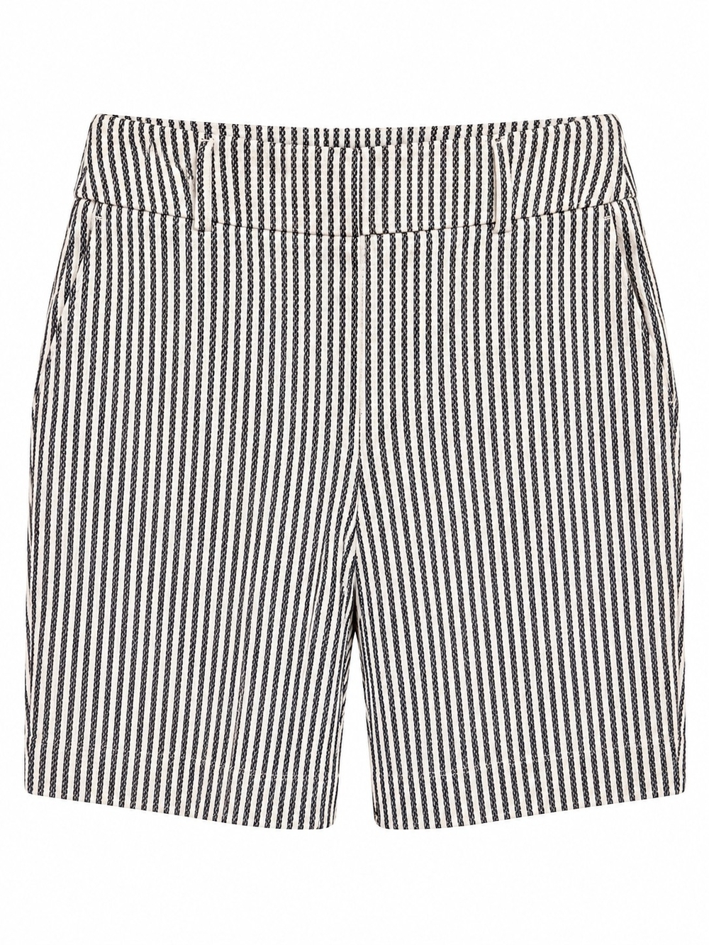 Hilary Radley Women’s M Black Ivory Striped Tailored Trouser Shorts